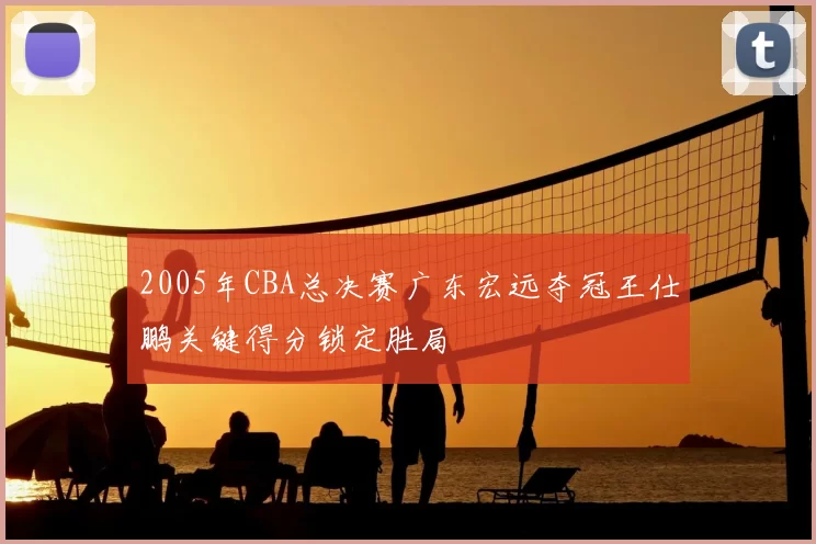 2005年CBA总决赛广东宏远夺冠王仕鹏关键得分锁定胜局